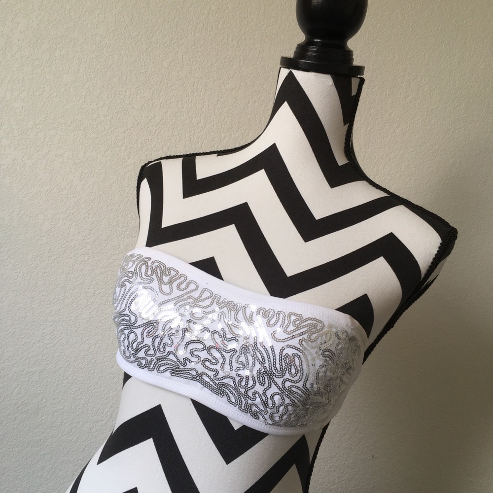 Swirly Sequin Bikini Top